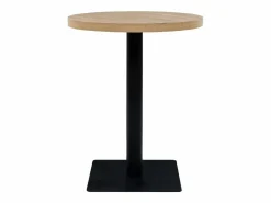 Clicnbuy Mesa de bar bistró MDF y acero redonda 60x75 cm color roble Beige Clearance