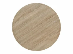 Clicnbuy Mesa de bar bistró MDF y acero redonda 60x75 cm color roble Beige Clearance