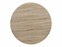 Mesa de bar bistró MDF y acero redonda 80x75 cm color roble^Clicnbuy Discount
