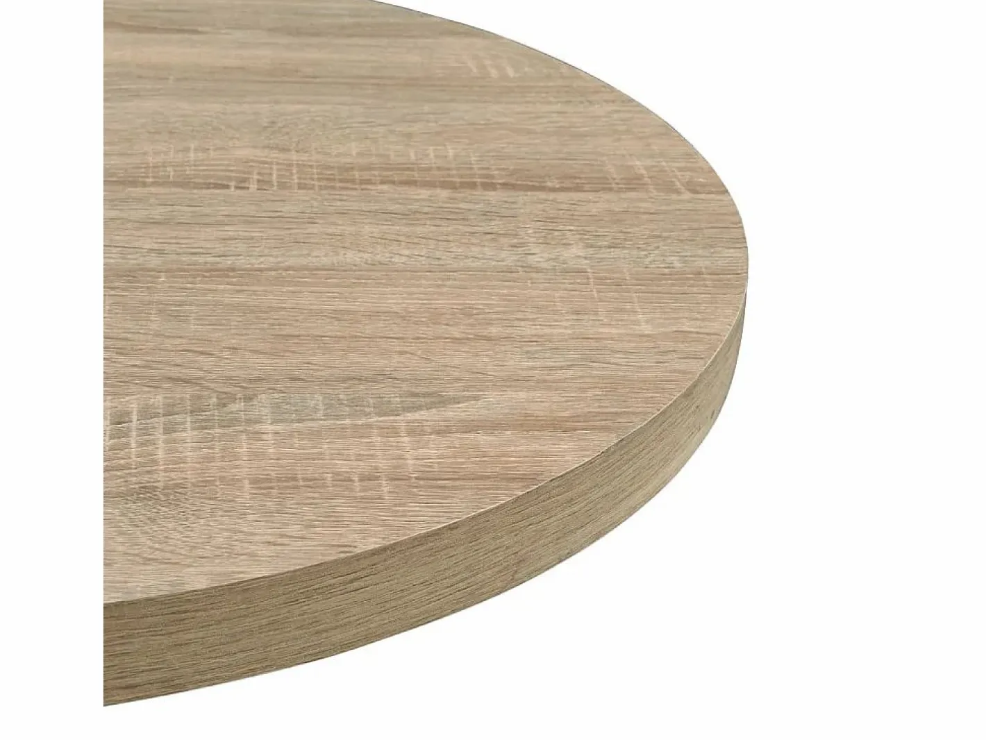 Mesa de bar bistró MDF y acero redonda 80x75 cm color roble^Clicnbuy Discount