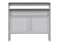 Mesa de bar con 2 encimera blanca y gris 130x40x120 cm^Clicnbuy Discount