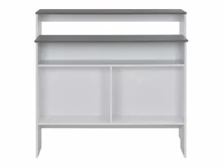 Mesa de bar con 2 encimera blanca y gris 130x40x120 cm^Clicnbuy Discount