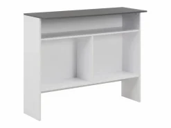 Mesa de bar con 2 encimera blanca y gris 130x40x120 cm^Clicnbuy Discount