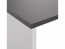Mesa de bar con 2 encimera blanca y gris 130x40x120 cm^Clicnbuy Discount