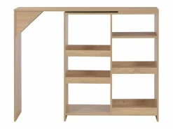 Clicnbuy Mesa Alta|Mesa de bar con estantería móvil negro 138x39x110 cm