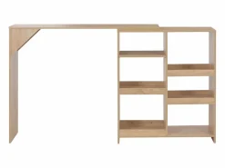 Clicnbuy Mesa Alta|Mesa de bar con estantería móvil negro 138x39x110 cm