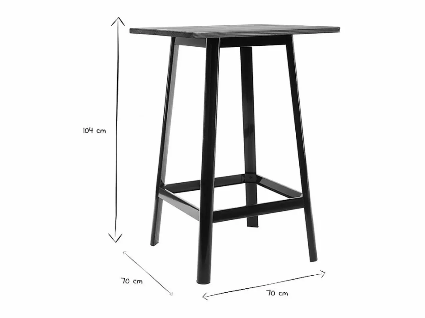 Miliboo Mesa de bar diseño negra JONES Negro Sale
