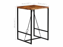 Clicnbuy Mesa de bar madera maciza reciclada 70x70x106 cm Marru00f3n Best