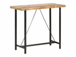 Clicnbuy Mueble Bar|Mesa de bar madera maciza de mango rugosa 120x58x107 cm