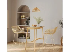 Rendez-Vous Déco Mesa Alta|Mesa de bar rectangular de madera clara, 4 personas - Buvette