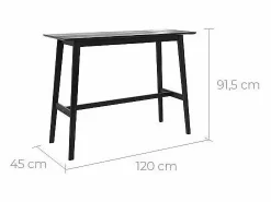 Rendez-Vous Déco Mesa Alta|Mesa de bar rectangular para 4 personas en madera negra 120 cm - Buvette