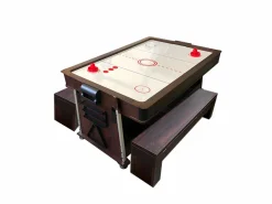 ELITESHOPPING Mesa de billar 7 pies Multijuego Air Hockey + Ping Pong - Stark con bancos Azul Sale