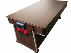 ELITESHOPPING Mesa de billar 7 pies Multijuego Air Hockey + Ping Pong - Stark con bancos Azul Sale