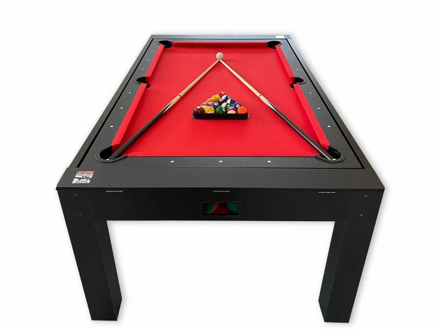ELITESHOPPING Billar|Mesa de billar 7 pies Multijuego rojo Air Hockey + Mesa de Tenis + Mesa - Rocket