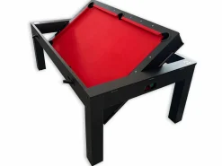 ELITESHOPPING Billar|Mesa de billar 7 pies Multijuego rojo Air Hockey + Mesa de Tenis + Mesa - Rocket