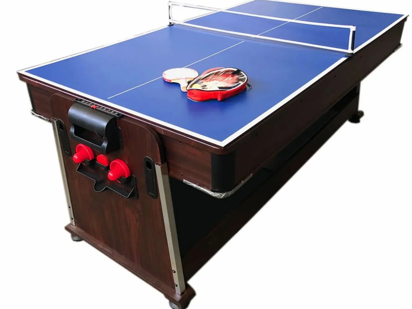 ELITESHOPPING Mesa de Billar 7 pies Multijuego Air Hockey + Ping Pong - Stark Verde Discount