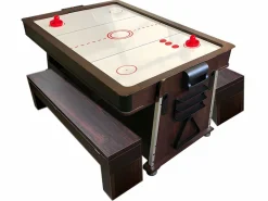 ELITESHOPPING Mesa de Billar 7 pies Multijuego Air Hockey + Ping Pong – Stark con bancos Verde Sale