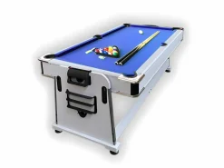 ELITESHOPPING Billar|Mesa de billar 7 pies Multijuego Air Hockey + Ping Pong - Stark White