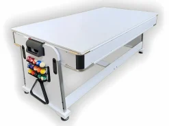 ELITESHOPPING Billar|Mesa de billar 7 pies Multijuego Air Hockey + Ping Pong - Stark White