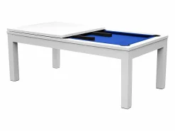 Rendez-Vous Déco Mesa de billar convertible blanca con alfombra - Eddie Azul Best