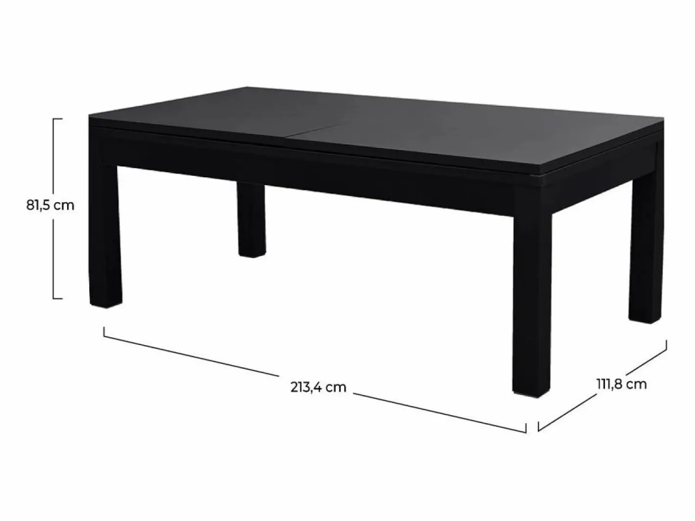 Rendez-Vous Déco Mesa de billar convertible negra con alfombra - Eddie Verde Hot
