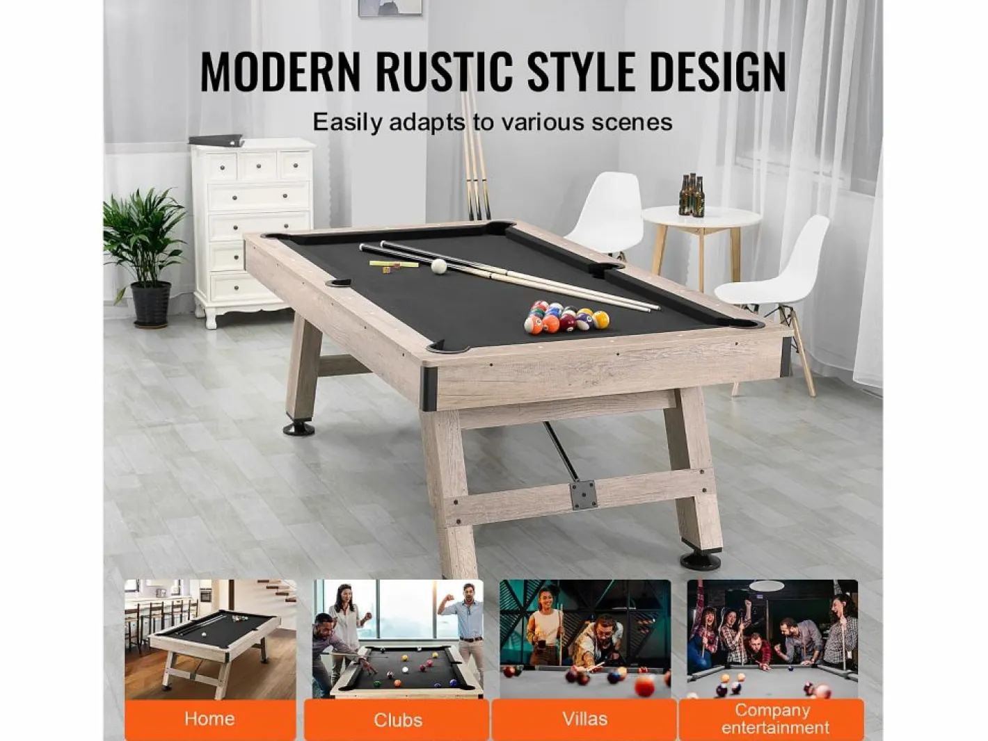 Mesa de Billar Convertible SucceBuy 213 cm - Juego de Mesa de Billar, Tela Negra, para Sala de Juegos Negro Best