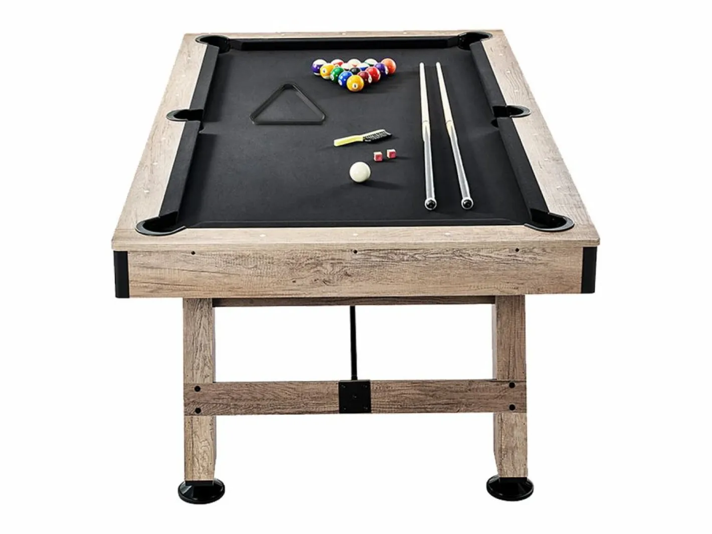 Mesa de Billar Convertible SucceBuy 213 cm - Juego de Mesa de Billar, Tela Negra, para Sala de Juegos Negro Best