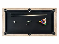 Mesa de Billar Convertible SucceBuy 213 cm - Juego de Mesa de Billar, Tela Negra, para Sala de Juegos Negro Best