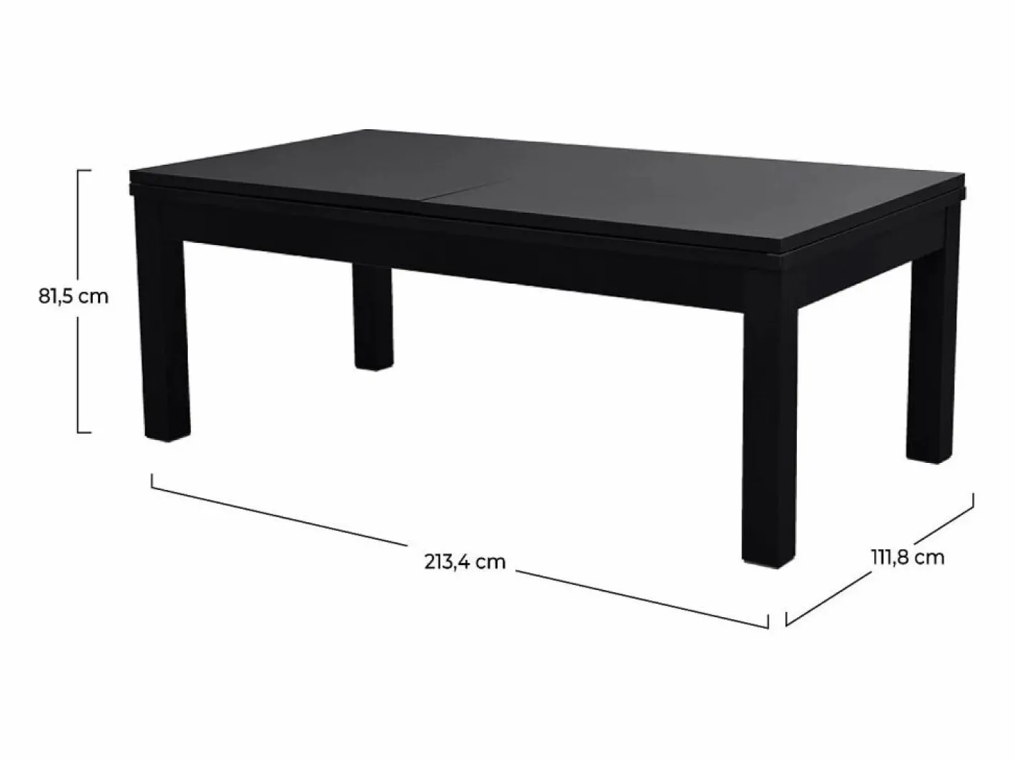 Rendez-Vous Déco Mesa de billar convertible negra con alfombra - Eddie Gris