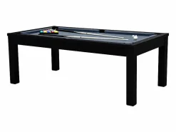 Rendez-Vous Déco Mesa de billar convertible negra con alfombra - Eddie Gris