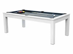Rendez-Vous Déco Billar|Mesa de billar convertible blanca con alfombra - Eddie