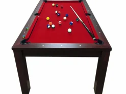 Mesa de billar convertible roja de 7 pies con bancos - Etna^ELITESHOPPING Hot