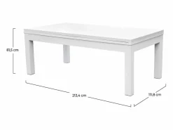 Mesa de billar convertible blanca con alfombra - Eddie^Rendez-Vous Déco Best