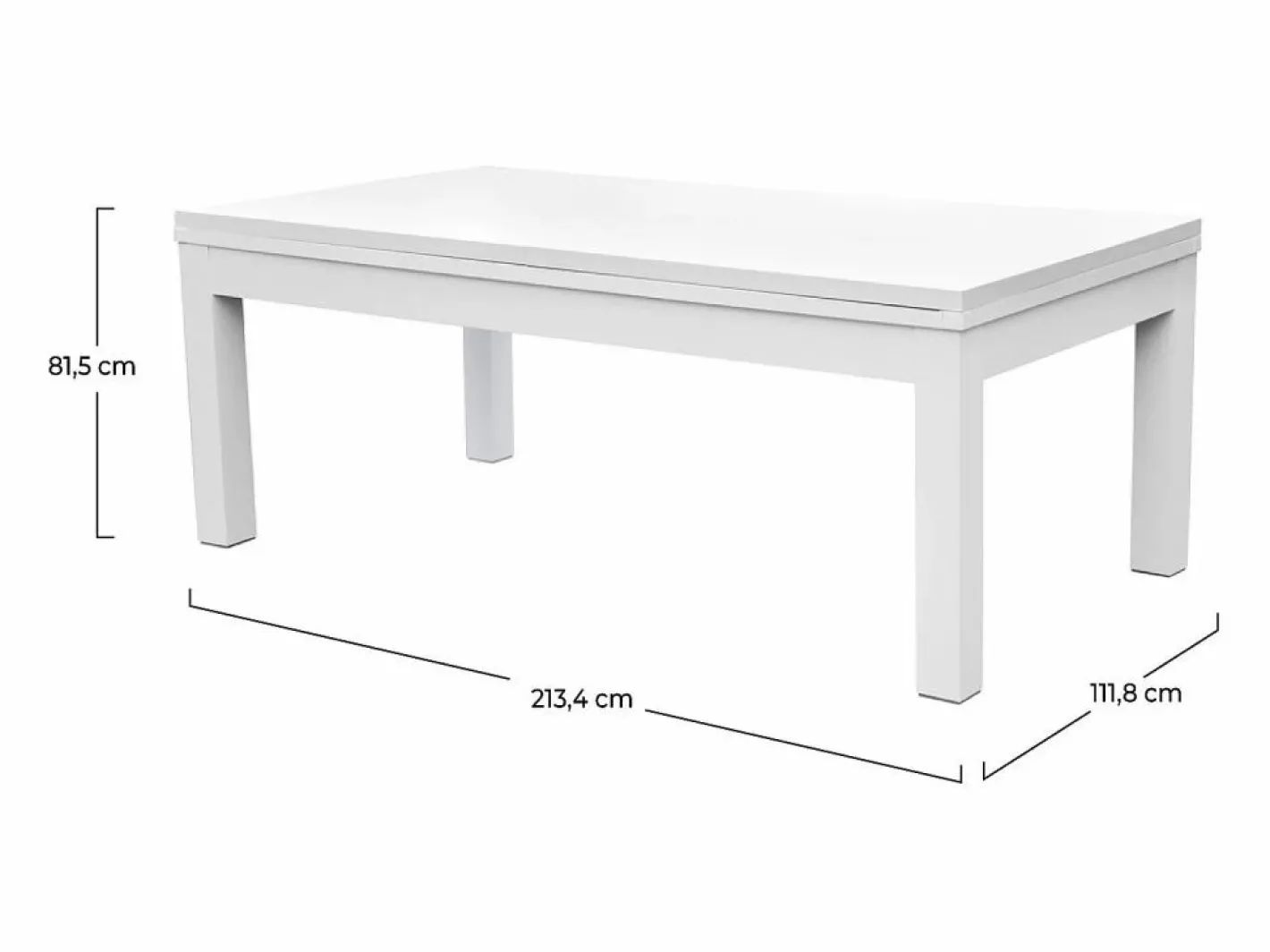 Mesa de billar convertible blanca con alfombra - Eddie^Rendez-Vous Déco Best