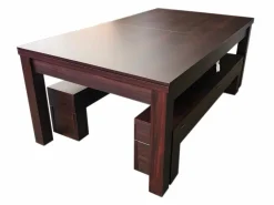 ELITESHOPPING Billar|Mesa de billar convertible de 7 pies con bancos - Theti