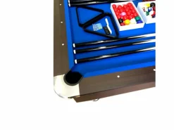 ELITESHOPPING Mesa de billar de 8 pies con banco de almacenamiento – Viper Blue Azul New