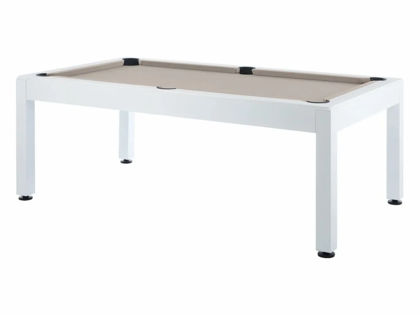 Vente-unique Billar|Mesa de billar exterior - Blanco y taupe - L213,4 x P121,1 x 79,7 cm - STAZIO