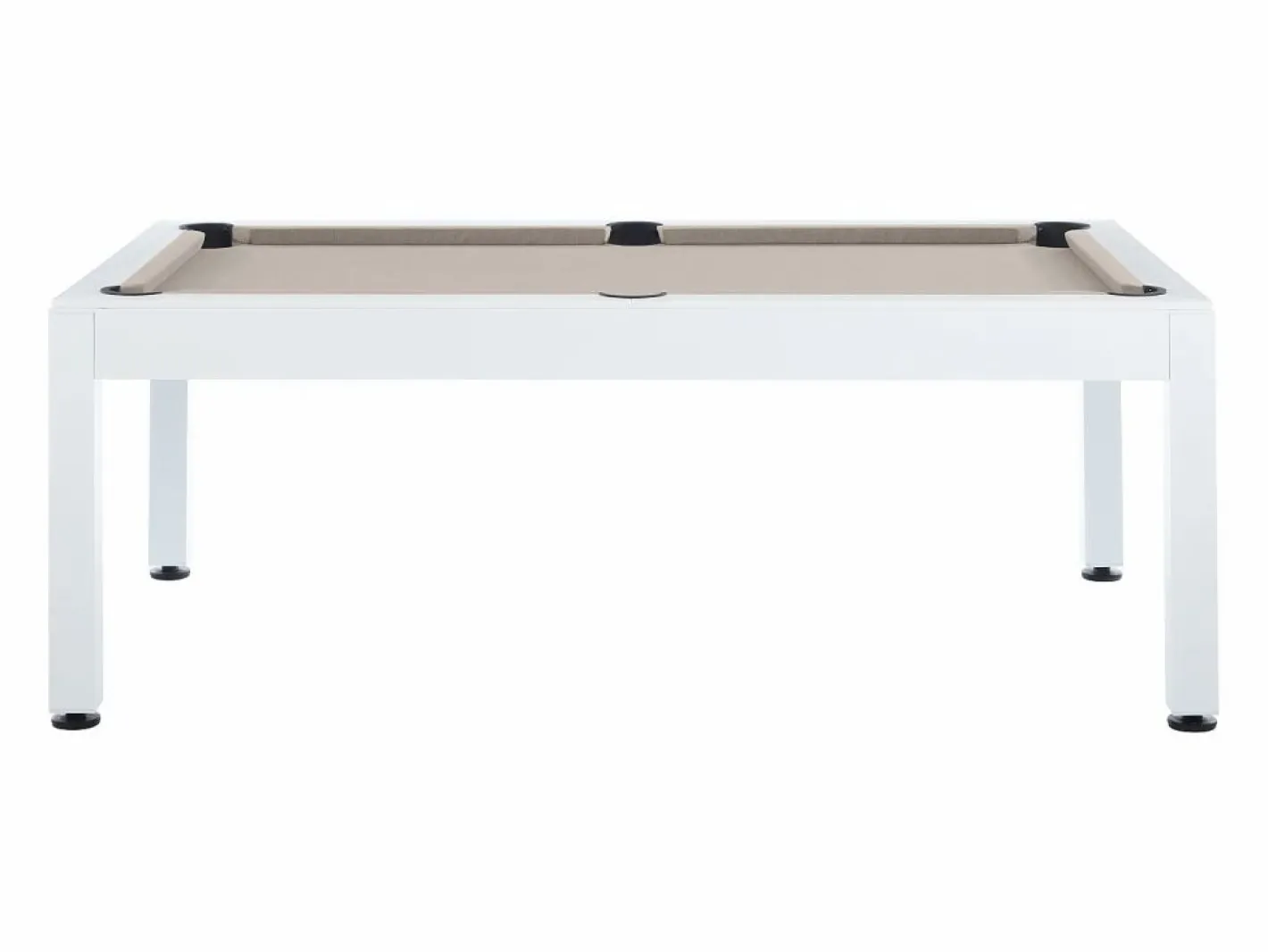 Vente-unique Billar|Mesa de billar exterior - Blanco y taupe - L213,4 x P121,1 x 79,7 cm - STAZIO