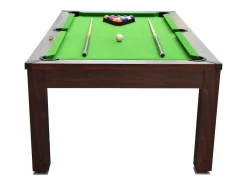 Vente-unique Mesa de billar transformable 207x114x79 cm IMPERIALE Color natural oscuro / Verde New