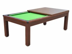 Vente-unique Mesa de billar transformable 207x114x79 cm IMPERIALE Color natural oscuro / Verde New