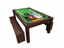 ELITESHOPPING Billar|Mesa de billar convertible de 7 pies con bancos - Zefiro