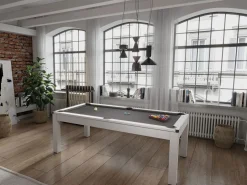 Vente-unique Mesa de billar y ping-pong convertible, blanca, L182 x A102 x A80 cm, HENK Blanco Clearance