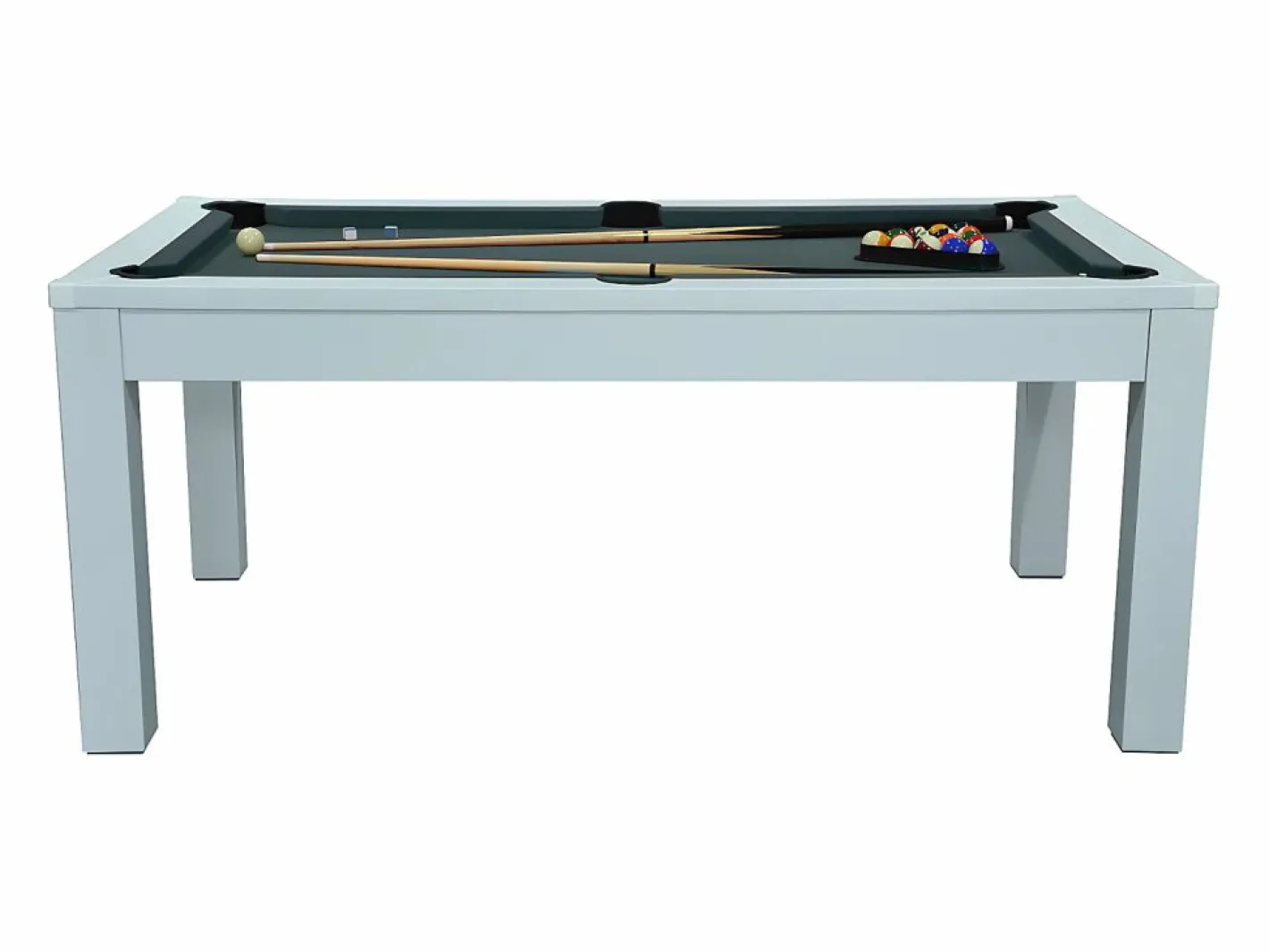 Vente-unique Mesa de billar y ping-pong convertible, blanca, L182 x A102 x A80 cm, HENK Blanco Clearance