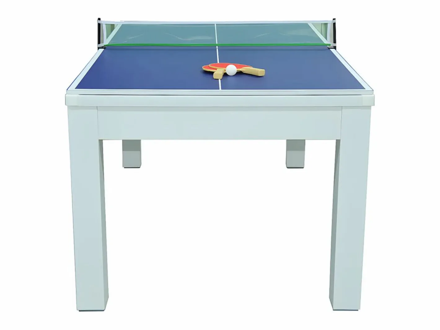 Vente-unique Mesa de billar y ping-pong convertible, blanca, L182 x A102 x A80 cm, HENK Blanco Clearance