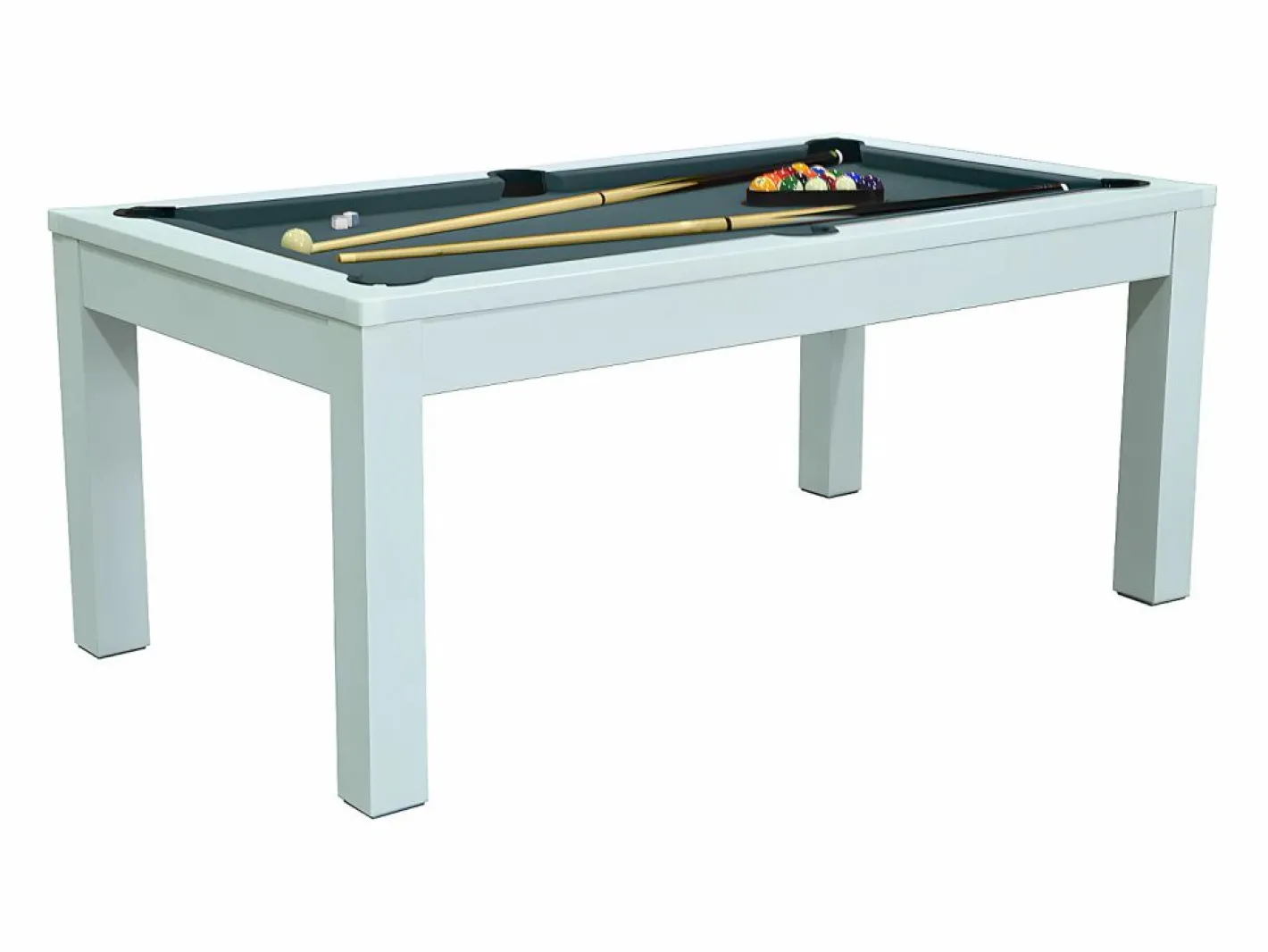 Vente-unique Mesa de billar y ping-pong convertible, blanca, L182 x A102 x A80 cm, HENK Blanco Clearance
