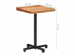 Mesa de bistró cuadrada madera de mango maciza 50x50x75 cm^Clicnbuy Online