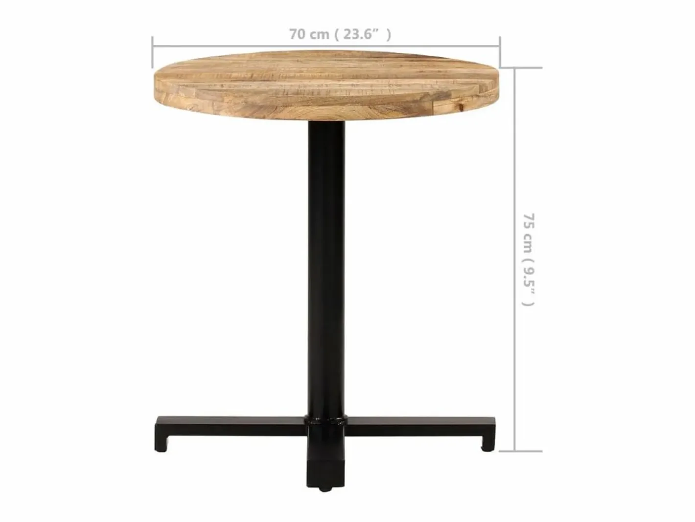 Mesa de bistró redonda madera de mango rugosa Ø70x75 cm^Clicnbuy Best