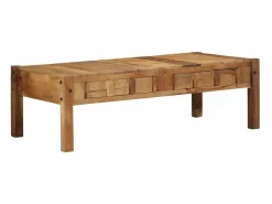 Clicnbuy Mesa de Café Marrón 110 x 55 x 35 cm Madera maciza recuperada Marru00f3n Clearance