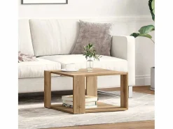 Clicnbuy Mesa De Centro|Mesa de Café Roble artisan 51.5 x 51.5 x 30 cm
