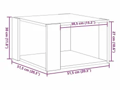 Clicnbuy Mesa De Centro|Mesa de Café Roble artisan 51.5 x 51.5 x 30 cm
